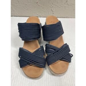 Ugg Sandals wedge Women's‎ Hilarie Navy Blue Size 7